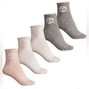 NWT- Timberland ‘Statement Logo’ 5 Pack Cushioned Quarter Crew Socks